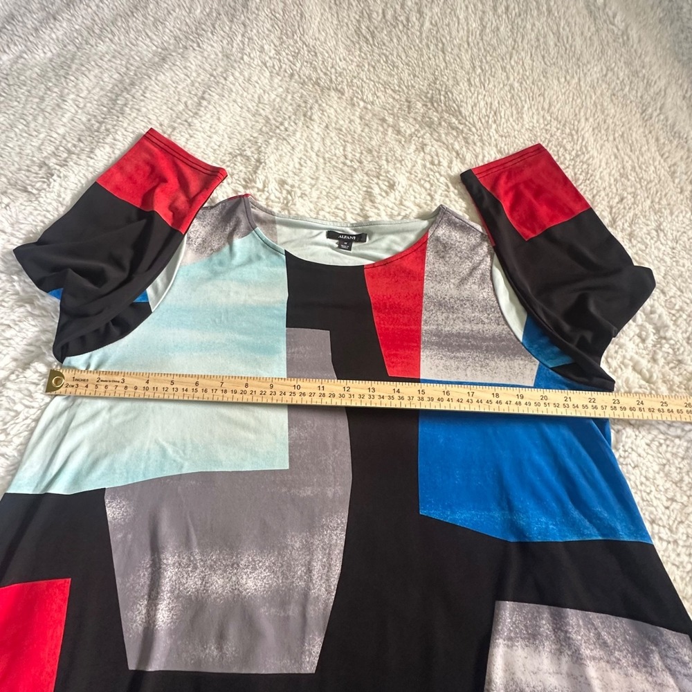 Alfani Woman 1X Tunic Top Geometric Block Print Plus - Picture 7 of 10